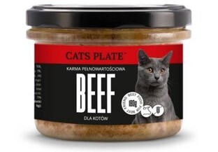 cats plate beef