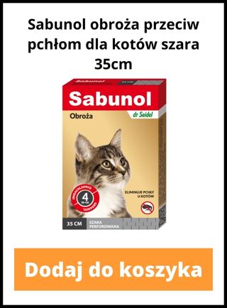 Sabunol obroża przeciw pchłom dla kotów szara 35cm