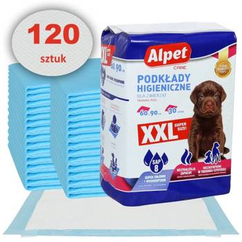 Alpet Podkłady higieniczne PREMIUM XXL dla zwierząt do treningu czystości 60x90 cm 120szt. (4 x 30szt.)