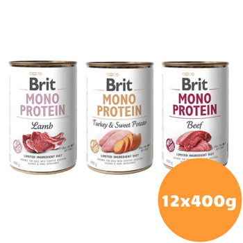 Brit Mono Protein MIX 3 smaków 12x400g