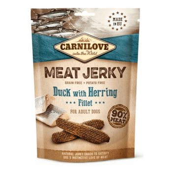 Carnilove Meat Jerky przysmak dla psa kaczka i filet ze śledzia 100g