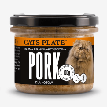 Cats Plate Pork karma z mięsa wieprzowego dla kotów 100g