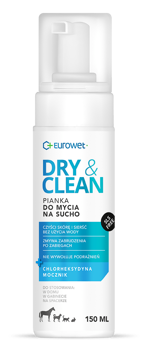 Eurowet Dry & Clean pianka do mycia na sucho dla psów, kotów i gryzoni 150ml