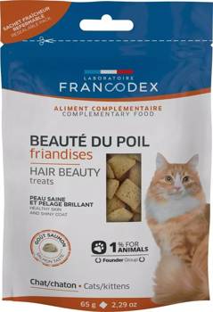 FRANCODEX Przysmak dla kota na piękną sierść 65g