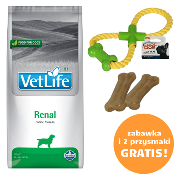 Farmina Vet Life Renal dla psa z chorobami nerek 12kg + zabawka i 2 przysmaki GRATIS