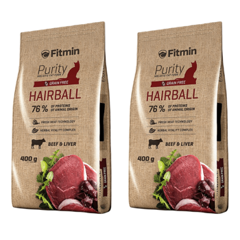 Fitmin Cat Purity Hairball sucha karma dla kota 400g + 400g GRATIS