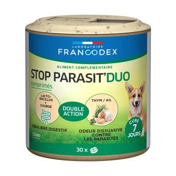 Francodex Karma uzupełniająca Stop Parasit'Duo - ochrona przed pasożytami dla małych psów 30 tabl.