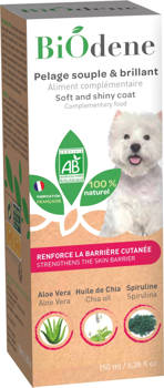 Francodex Karma uzupełniająca dla psów Biodene Jedwabista i lśniąca sierść 150 ml