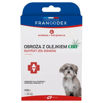 Francodex Obroża z olejkiem CBD 60 cm dla psów do 20kg