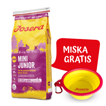 Josera Mini Junior 15kg + silikonowa miska turystyczna GRATIS