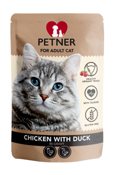 Petner Adult Cat karma mokra z kurczakiem i kaczką dla kotów 85g