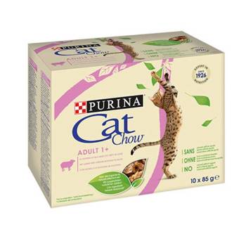 Purina Cat Chow Multipack z jagnięciną i zieloną fasolką w galaretce 10x85g