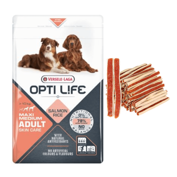 Versele-Laga Opti Life Adult Skin Care Medium/Maxi dla psów 12,5kg + Przysmak dla psa GRATIS