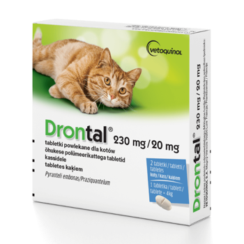 Vetoquinol Drontal tabletki na odrobaczenie dla kotów 2tab.