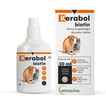 Vetoquinol Kerabol Biotin krople na sierść i skórę 50ml