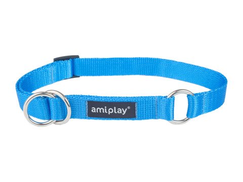Amiplay Basic Obroża półzaciskowa M 25-40 x 1,5cm niebieska
