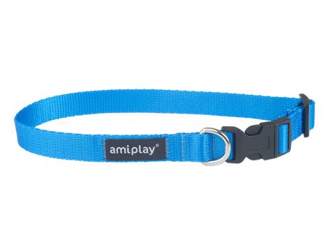 Amiplay Basic Obroża regulowana M 25-40 x 1,5cm niebieska