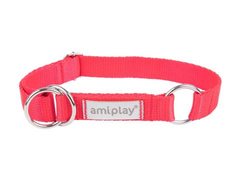 Amiplay Samba Obroża półzaciskowa M 25-40 x 2cm czerwona