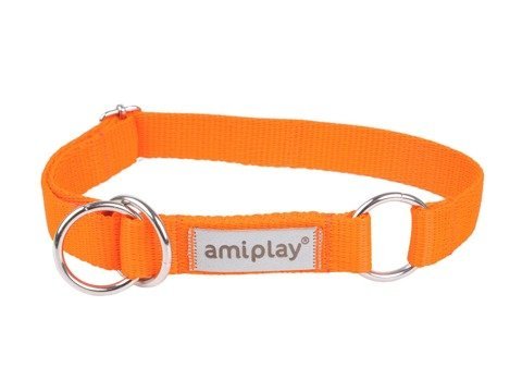 Amiplay Samba Obroża półzaciskowa XL 40-60 x 2,5cm pomarańczowa