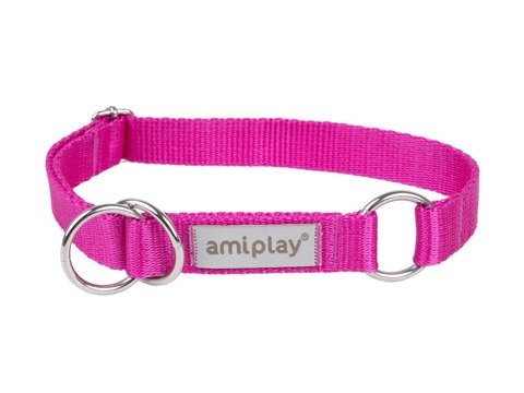 Amiplay Samba Obroża półzaciskowa XL 40-60 x 2,5cm różowa