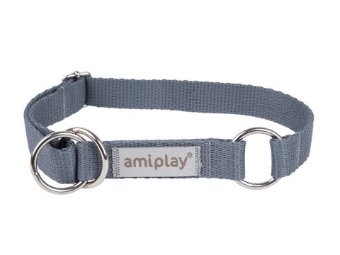 Amiplay Samba Obroża półzaciskowa XL 40-60 x 2,5cm szara