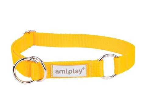 Amiplay Samba Obroża półzaciskowa XL 40-60 x 2,5cm żółta