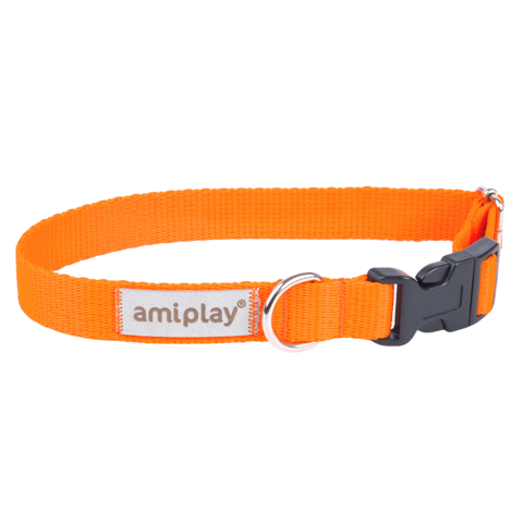 Amiplay Samba Obroża regulowana XS 18-30x1cm pomarańczowa dla psa