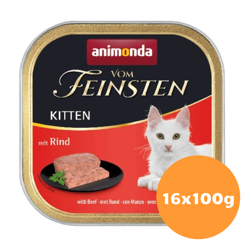 Animonda Vom Feinsten Kitten z wołowiną dla kociąt 16x100g