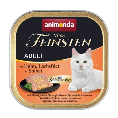 Animonda Vom Feinsten dla smakoszy kurczak, filet z łososia i szpinak 100g
