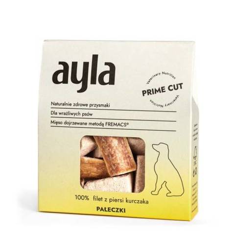 Ayla Przysmaki dla psa 100% filet z piersi kurczaka prime cut pałeczki 45g