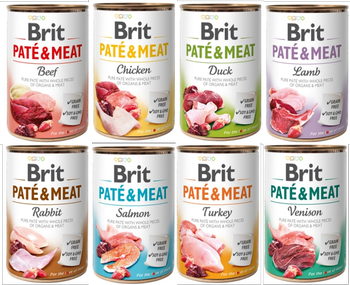 Brit Pate & Meat MIX wszystkich smaków 8x400g