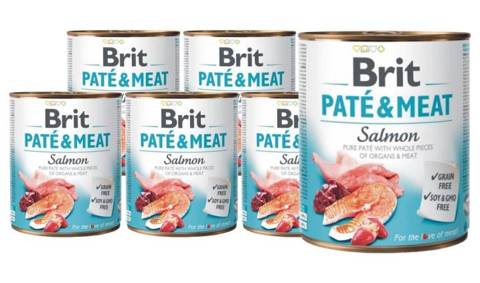 Brit Pate & Meat Salmon Łosoś 6x800g