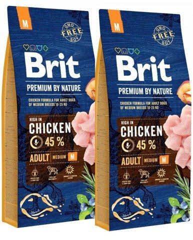 Brit Premium By Nature Adult Medium M 2x15kg
