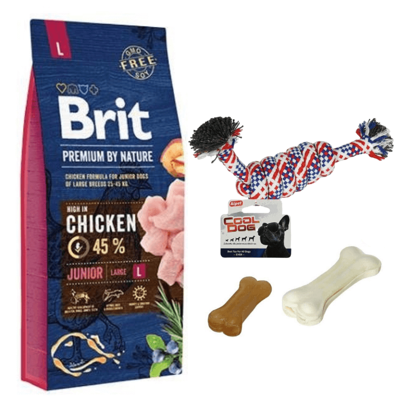 Brit Premium By Nature Junior Large L 15kg + Alpet zabawka i 2 przysmaki GRATIS