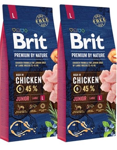 Brit Premium By Nature Junior Large L 2x15kg