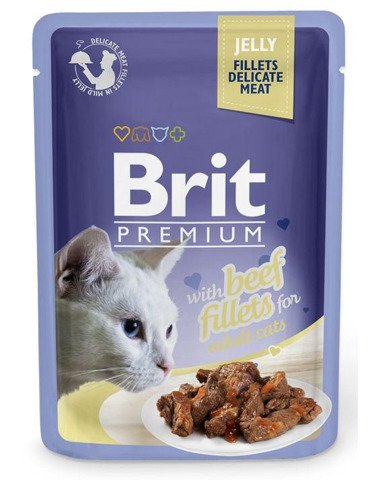 Brit Premium Cat Fillets in Jelly Beef wołowina 85g