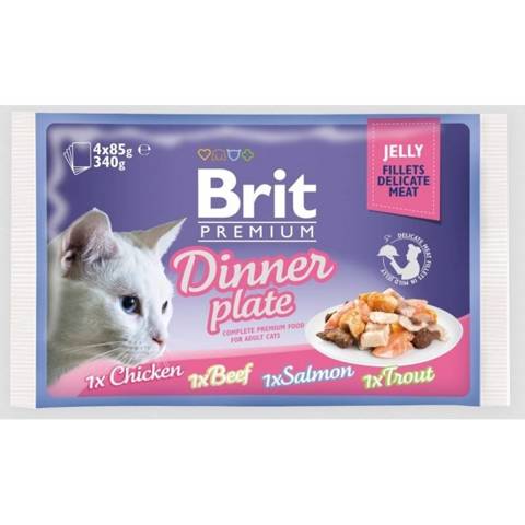 Brit Premium Cat Zestaw Saszetek Jelly Fillet Dinner Plate 4x85g