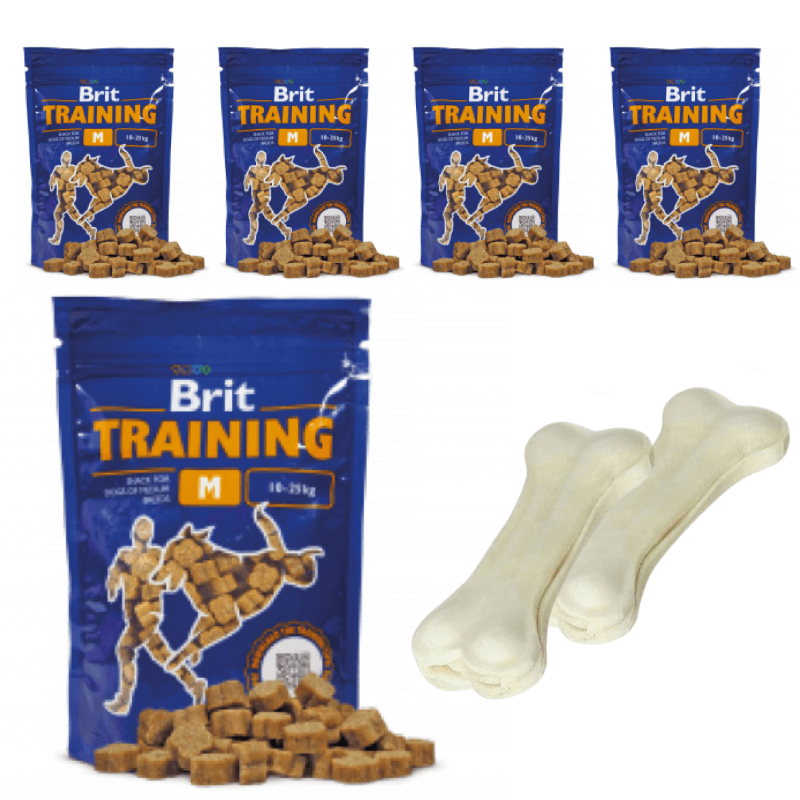 Brit Training Snack M 5x100g + Alpet kość 2szt. GRATIS