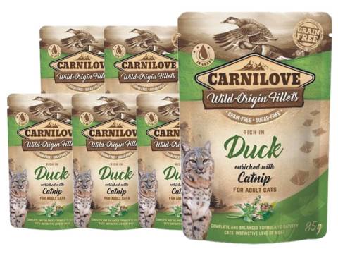 Carnilove Cat Pouch Duck&Catnip karma mokra dla kotów saszetka 6x85g