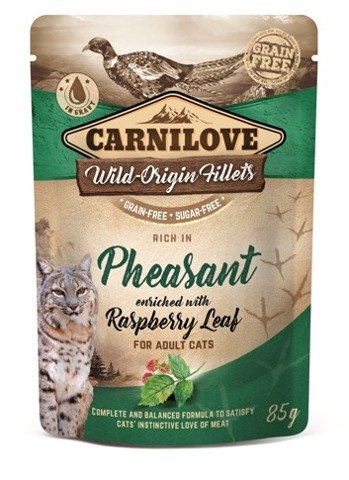 Carnilove Cat Pouch Pheasant&Raspberry Leaves karma mokra dla kotów saszetka 85g