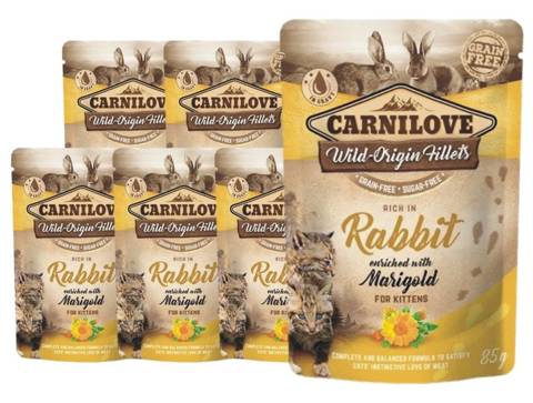 Carnilove Cat Pouch Rabbit&Marigold karma mokra dla kociąt saszetka 6x85g