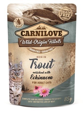 Carnilove Cat Pouch Trout&Echinacea karma mokra dla kotów saszetka 85g