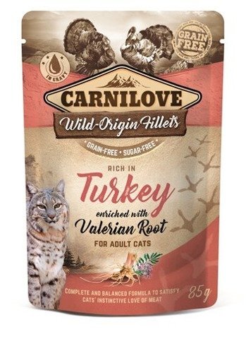 Carnilove Cat Pouch Turkey&Valerian karma mokra dla kotów saszetka 85g