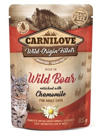 Carnilove Cat Pouch Wild Boar&Chamomile karma mokra dla kotów saszetka 85g