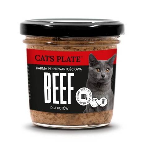 Cats Plate Beef - karma z mięsa wołowego dla kotów 100g