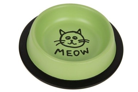 Chico Miska metalowa na gumie dla kota MEOW 0,24l zielona