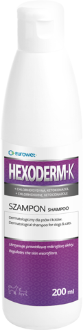 Eurowet Hexoderm K szampon dermatologiczny dla psa i kota 200ml