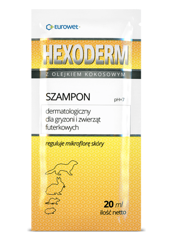 Eurowet Hexoderm szampon dermatologiczny dla gryzoni i zwierząt futerkowych 20ml