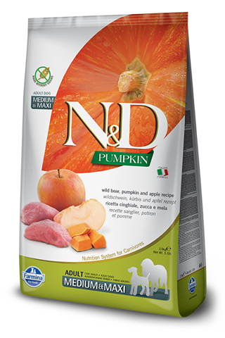Farmina N&D Pumpkin Boar & Apple Adult Medium & Maxi dla dorosłych psów ras średnich i dużych 12kg