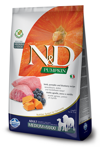 Farmina N&D Pumpkin Lamb & Blueberry Adult Medium & Maxi dla dorosłych psów ras średnich i dużych 12kg